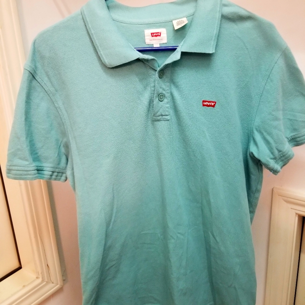 Mens Levi's Creme de Menthe green polo